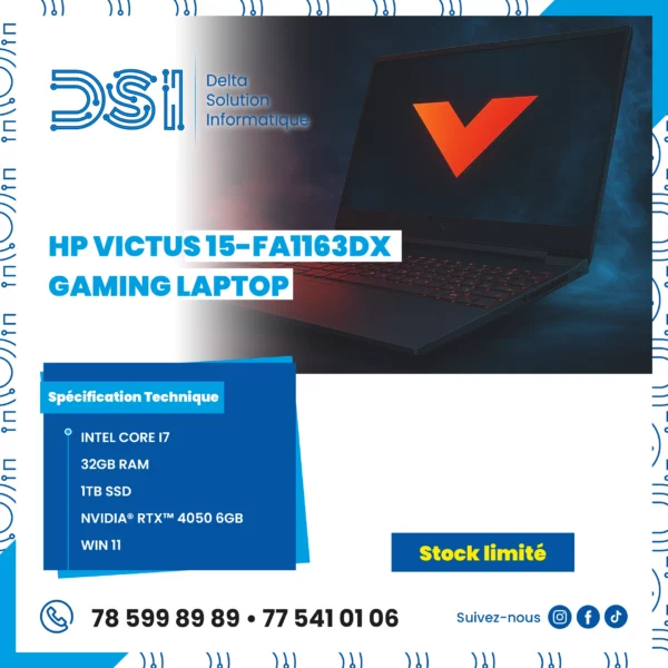 HP Victus 15 – i7 | 32 Go RAM | 1 To SSD | RTX 4050