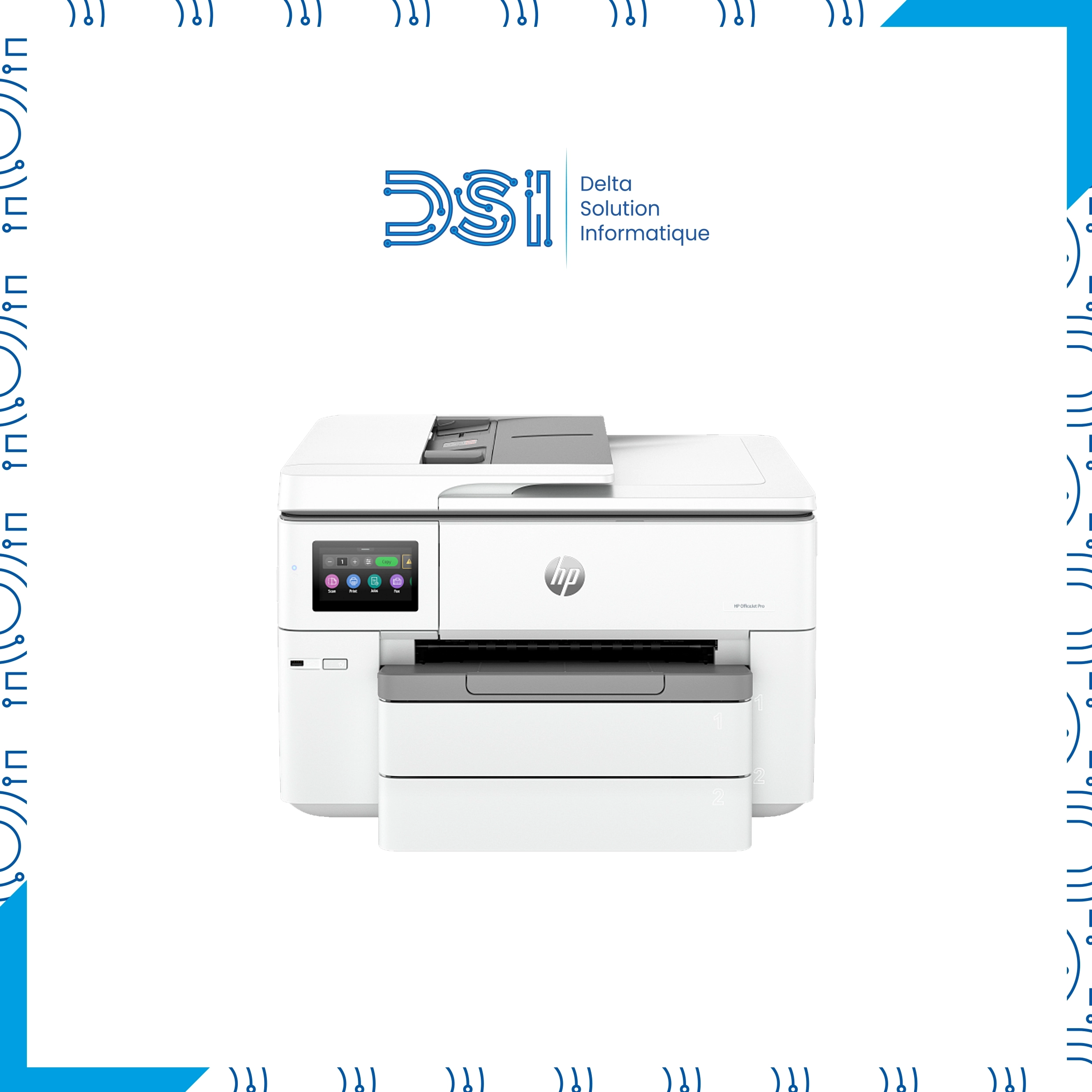 Imprimante HP OfficeJet Pro Couleur A3 MFP 9730 – Wi‑Fi & Réseau