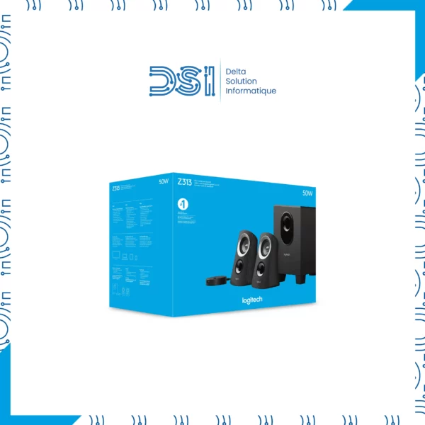 Logitech Z313 – Système 2.1 Stéréo 50W avec Caisson de Basses – Jack 3,5mm