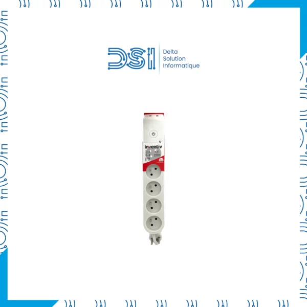 Multiprise INVENTIV – 5 Prises + 2 Ports USB – 1,5 m