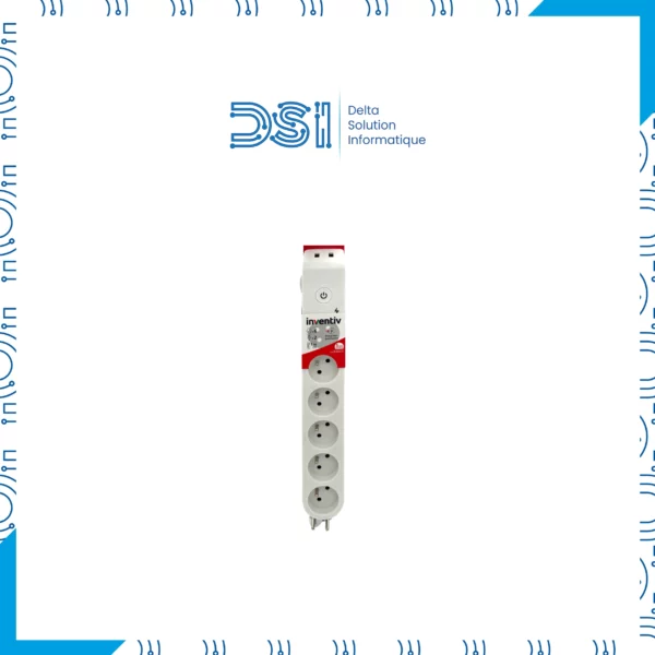 Multiprise INVENTIV – 6 Prises + 2 Ports USB – 1,5 m