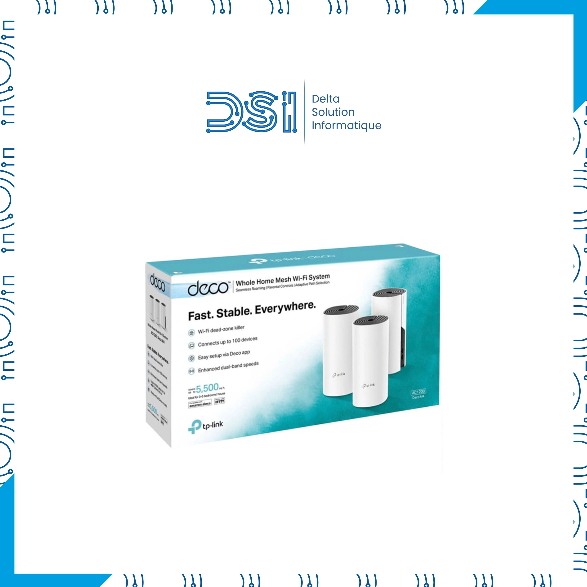 TP-Link Deco M4 – Pack de 3 Routeurs Mesh Wi‑Fi AC1200