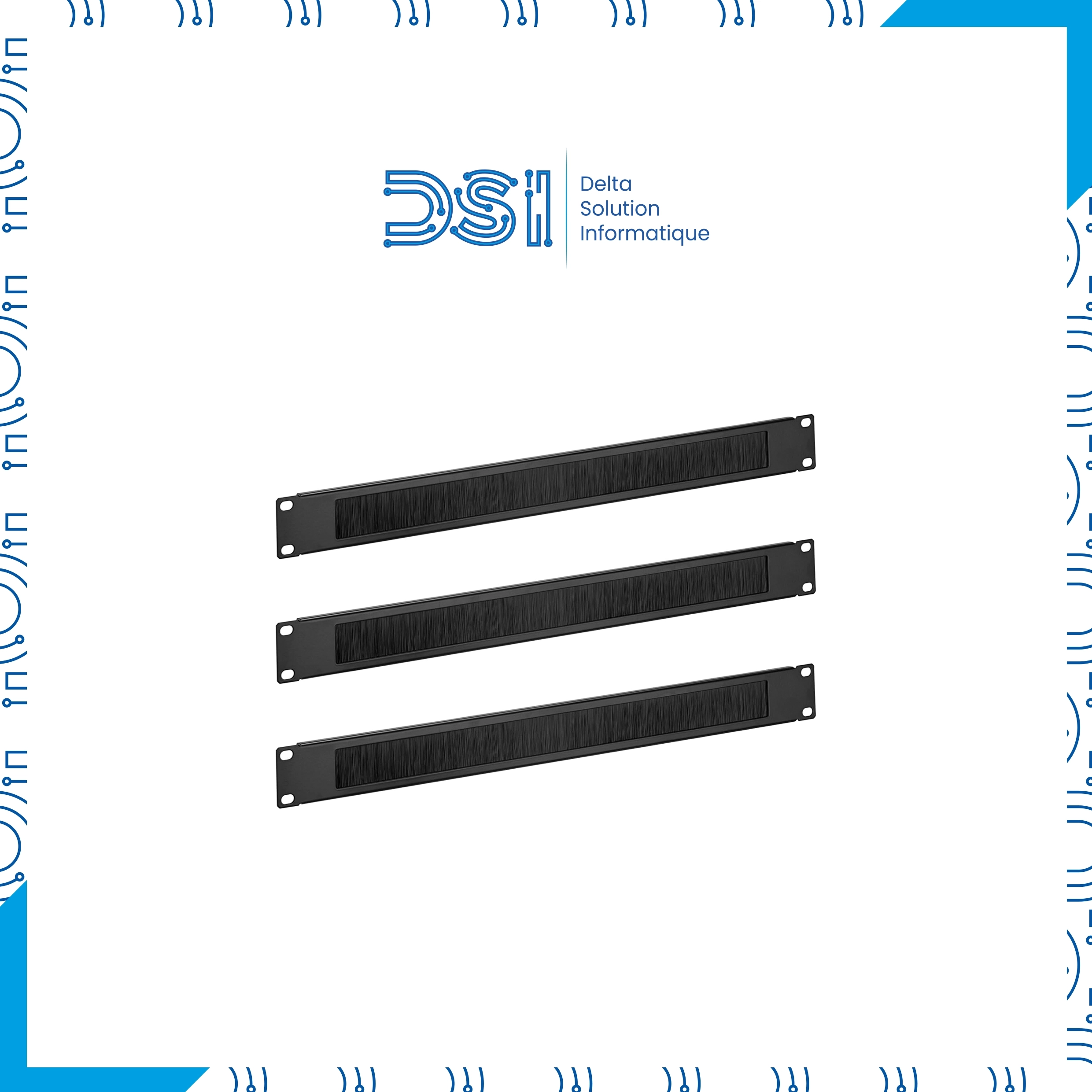 Passe-Câbles 1U avec Brosses